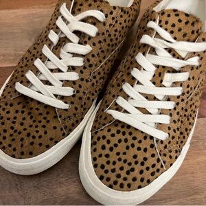 ~Madewell Sidewalk Sneaker Cheetah Dot Calf Hair, Size 9